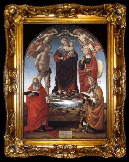framed  Luca Signorelli The Virgin and Child among Angels and Saints, ta009-2